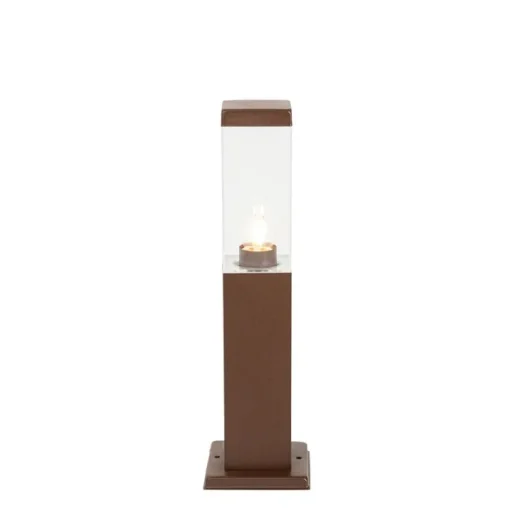 QAZQA Moderne buitenlamp paal roestbruin 45 cm - Malios