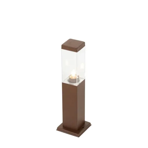 QAZQA Moderne buitenlamp paal roestbruin 45 cm - Malios