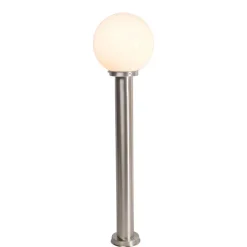 QAZQA Moderne buitenlamp paal staal RVS 100 cm - Sfera