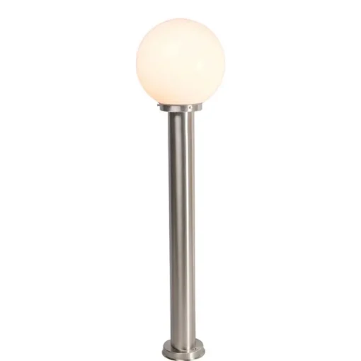 QAZQA Moderne buitenlamp paal staal RVS 100 cm - Sfera