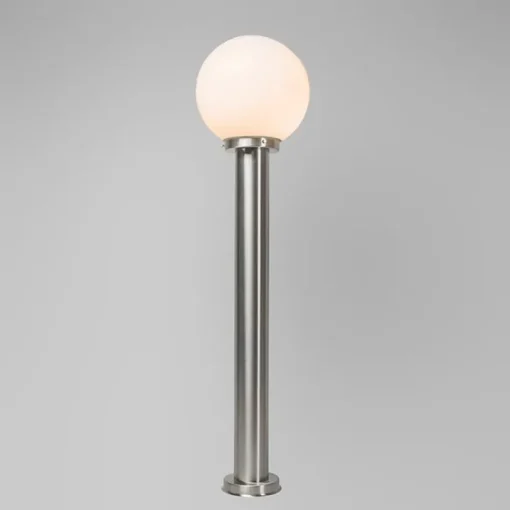 QAZQA Moderne buitenlamp paal staal RVS 100 cm - Sfera