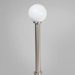 QAZQA Moderne buitenlamp paal staal RVS 100 cm - Sfera
