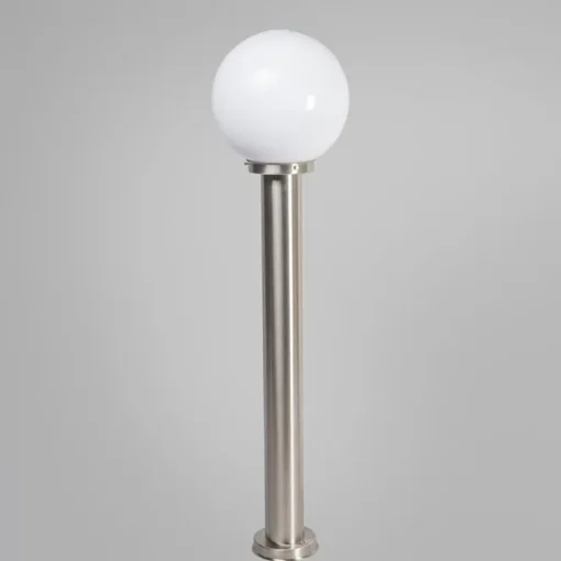 QAZQA Moderne buitenlamp paal staal RVS 100 cm - Sfera