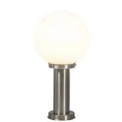 QAZQA Moderne buitenlamp paal staal RVS 50 cm - Sfera