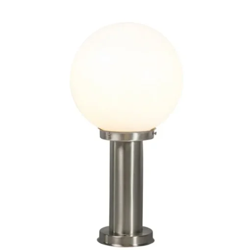 QAZQA Moderne buitenlamp paal staal RVS 50 cm - Sfera