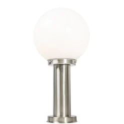 QAZQA Moderne buitenlamp paal staal RVS 50 cm - Sfera