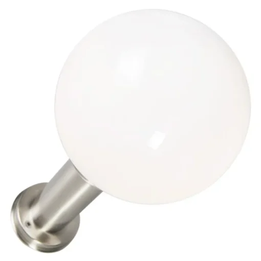 QAZQA Moderne buitenlamp paal staal RVS 50 cm - Sfera
