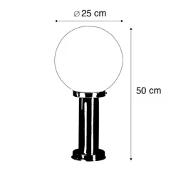 QAZQA Moderne buitenlamp paal staal RVS 50 cm - Sfera
