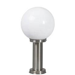 QAZQA Moderne buitenlamp paal staal RVS 50 cm - Sfera