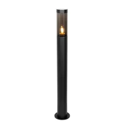 QAZQA Moderne buitenlamp paal zwart 80 cm IP44 - Rox