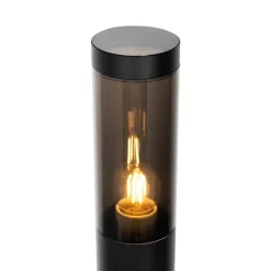 QAZQA Moderne buitenlamp paal zwart 80 cm IP44 - Rox