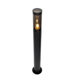 QAZQA Moderne buitenlamp paal zwart 80 cm IP44 - Rox