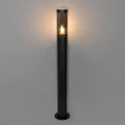QAZQA Moderne buitenlamp paal zwart 80 cm IP44 - Rox