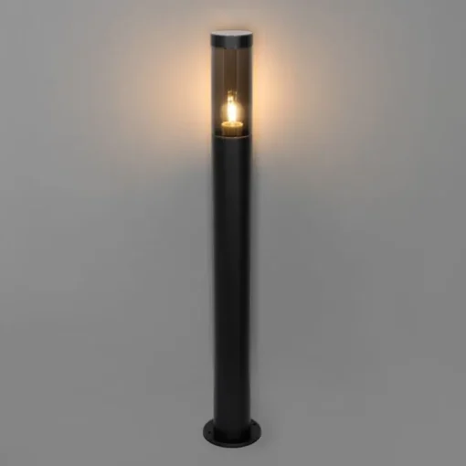 QAZQA Moderne buitenlamp paal zwart 80 cm IP44 - Rox