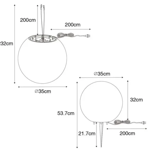 QAZQA Moderne buitenlamp wit 35 cm IP44 - Nura
