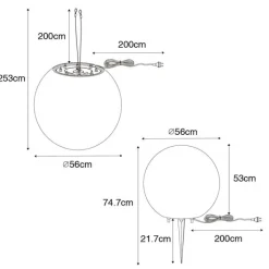 QAZQA Moderne buitenlamp wit 56 cm IP44 - Nura