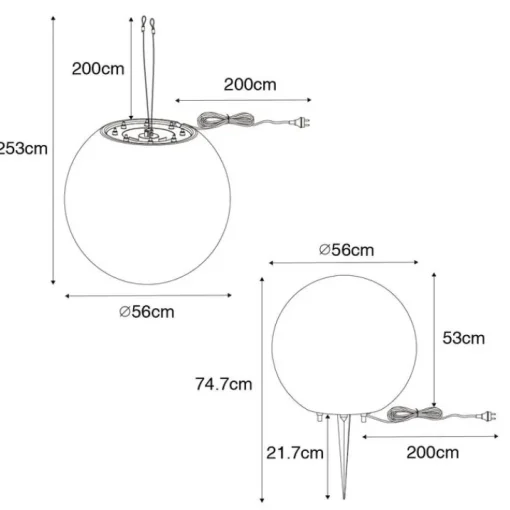 QAZQA Moderne buitenlamp wit 56 cm IP44 - Nura