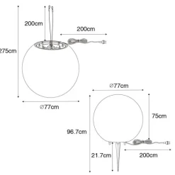 QAZQA Moderne buitenlamp wit 77 cm IP44 - Nura