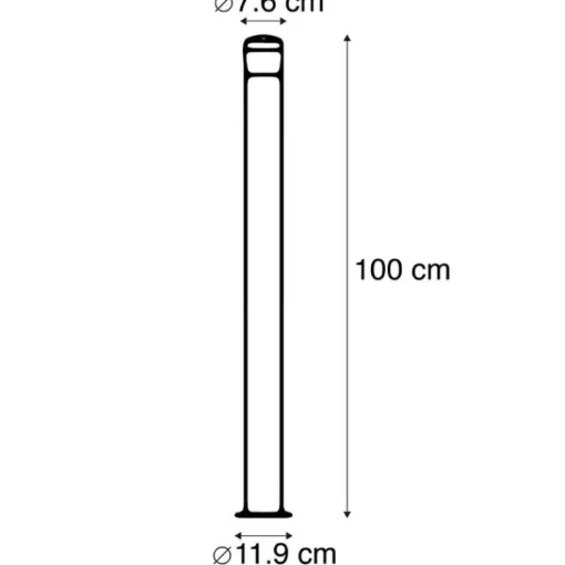 QAZQA Moderne buitenlamp zwart 100 cm IP44 incl. LED - Roxy