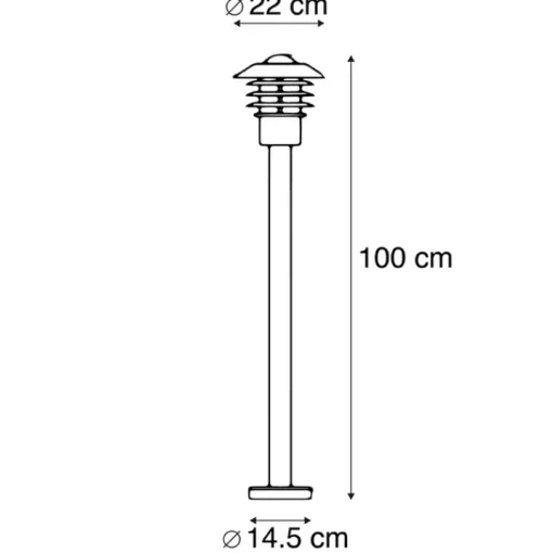 QAZQA Moderne buitenlamp zwart 100 cm IP44 - Prato
