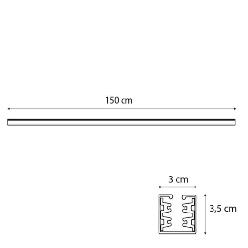 QAZQA Moderne 3-fase rail wit 150cm - 3-Phase