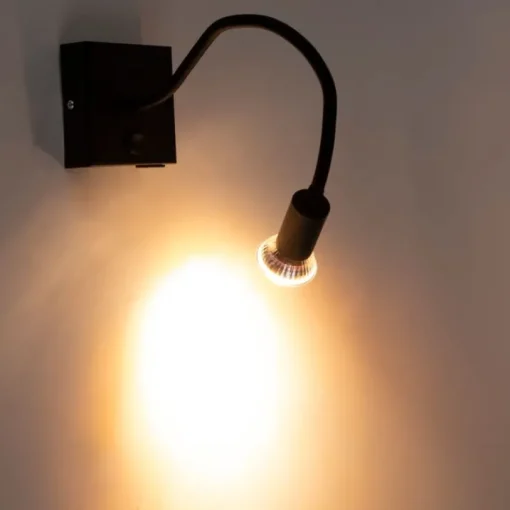 QAZQA Moderne flexibele wandlamp USB zwart - Zeno