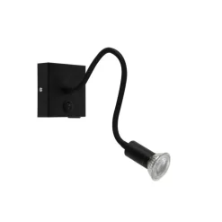 QAZQA Moderne flexibele wandlamp USB zwart - Zeno