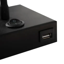 QAZQA Moderne flexibele wandlamp USB zwart - Zeno