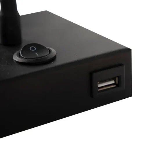 QAZQA Moderne flexibele wandlamp USB zwart - Zeno