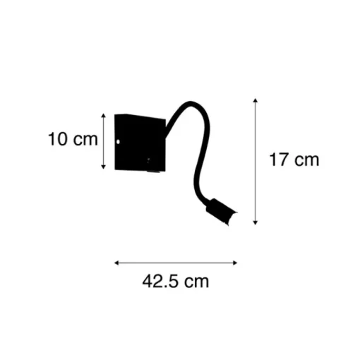 QAZQA Moderne flexibele wandlamp USB zwart - Zeno