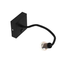 QAZQA Moderne flexibele wandlamp USB zwart - Zeno