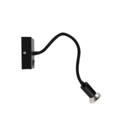 QAZQA Moderne flexibele wandlamp USB zwart - Zeno