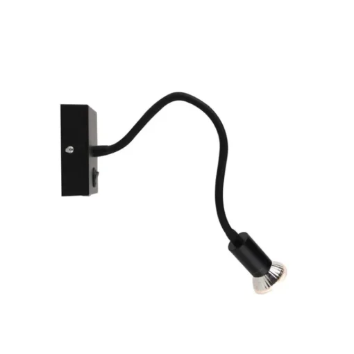QAZQA Moderne flexibele wandlamp USB zwart - Zeno