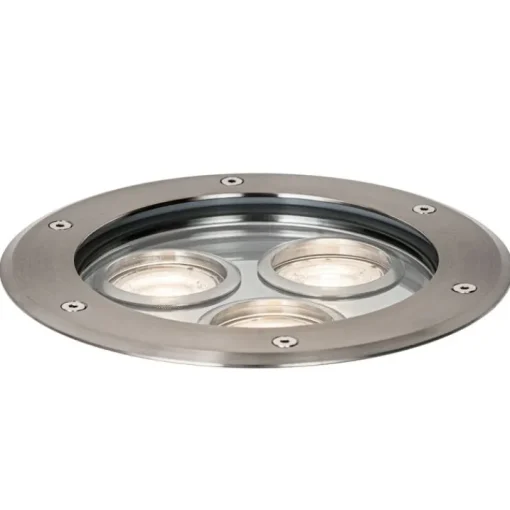 QAZQA Moderne grondspot staal 3-lichts IP65 - Tribus