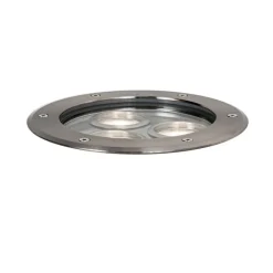 QAZQA Moderne grondspot staal 3-lichts IP65 - Tribus