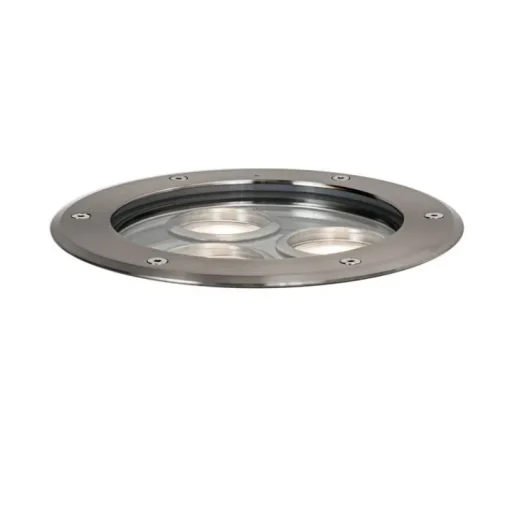 QAZQA Moderne grondspot staal 3-lichts IP65 - Tribus