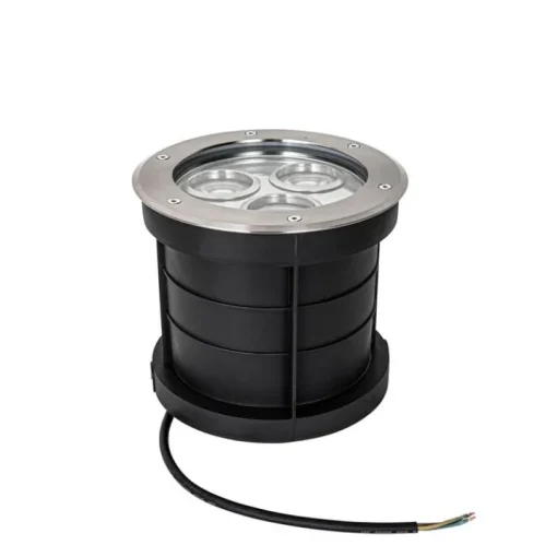 QAZQA Moderne grondspot staal 3-lichts IP65 - Tribus