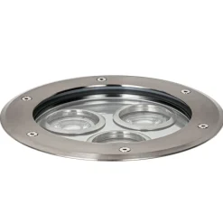 QAZQA Moderne grondspot staal 3-lichts IP65 - Tribus