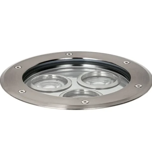 QAZQA Moderne grondspot staal 3-lichts IP65 - Tribus