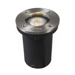 QAZQA Moderne grondspot staal RVS - Basic Round