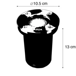 QAZQA Moderne grondspot staal RVS - Basic Round