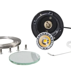 QAZQA Moderne grondspot staal RVS - Basic Round