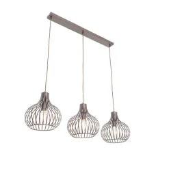 QAZQA Moderne hanglamp bruin langwerpig 3-lichts - Saffira