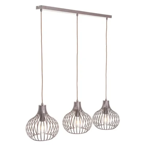 QAZQA Moderne hanglamp bruin langwerpig 3-lichts - Saffira