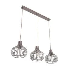 QAZQA Moderne hanglamp bruin langwerpig 3-lichts - Saffira