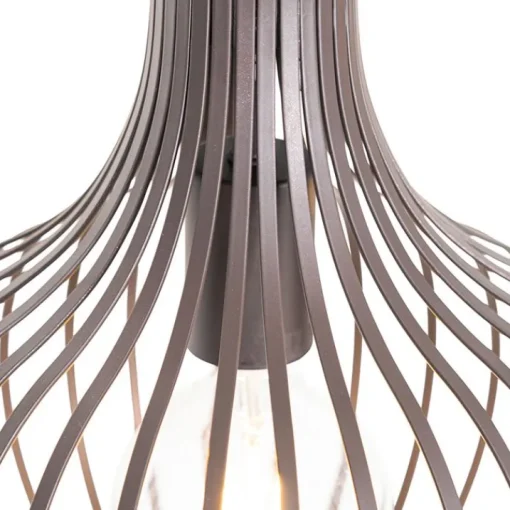 QAZQA Moderne hanglamp bruin langwerpig 3-lichts - Saffira