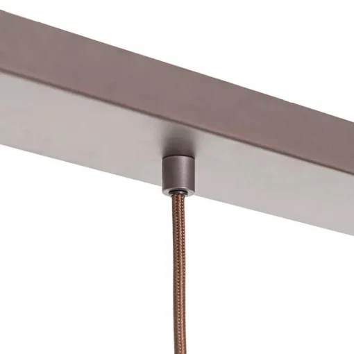QAZQA Moderne hanglamp bruin langwerpig 3-lichts - Saffira