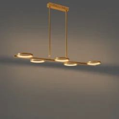 QAZQA Moderne hanglamp incl. LED 3-staps dimbaar goud 5-lichts - Vivé