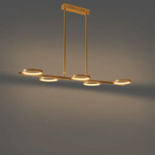 QAZQA Moderne hanglamp incl. LED 3-staps dimbaar goud 5-lichts - Vivé