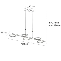QAZQA Moderne hanglamp incl. LED 3-staps dimbaar goud 5-lichts - Vivé